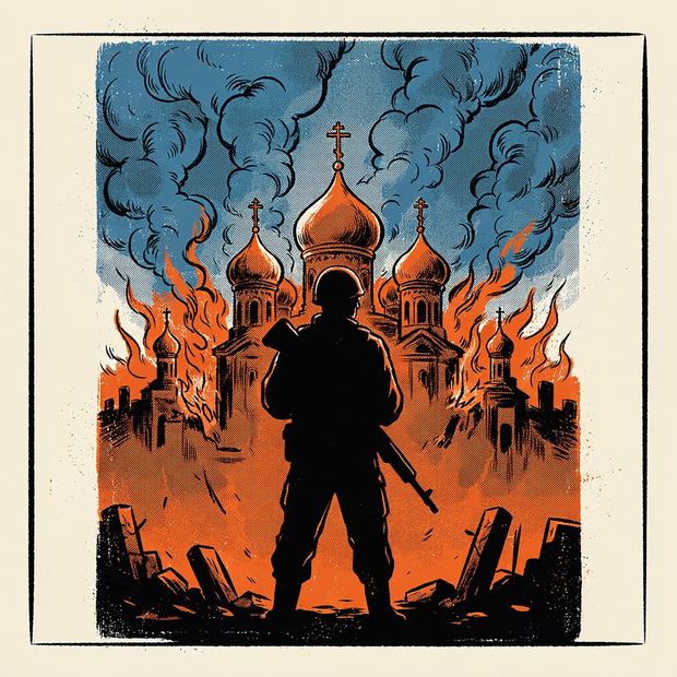 Soldier and churches plate
